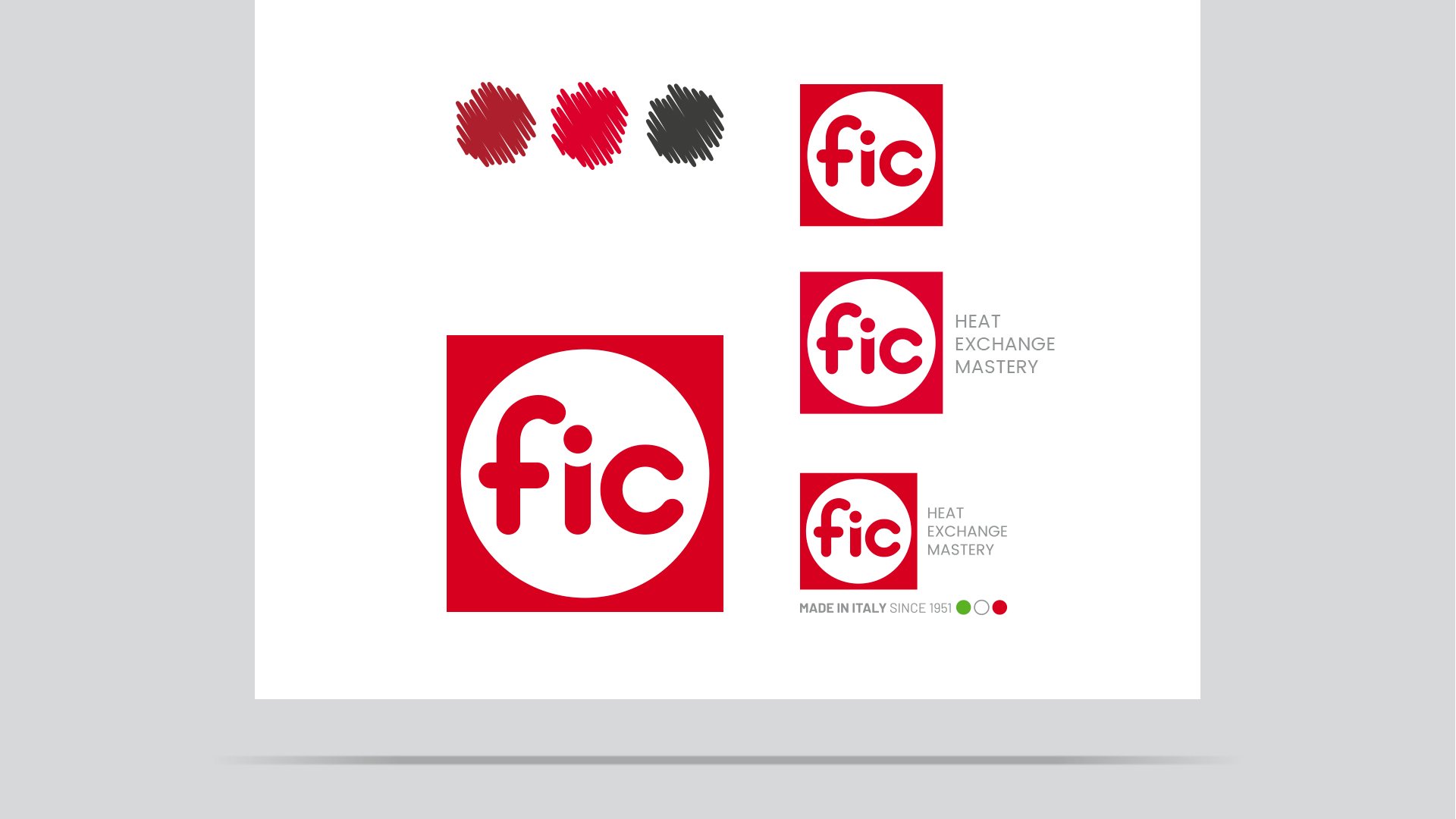 Studio del logo dell'azienda FIC