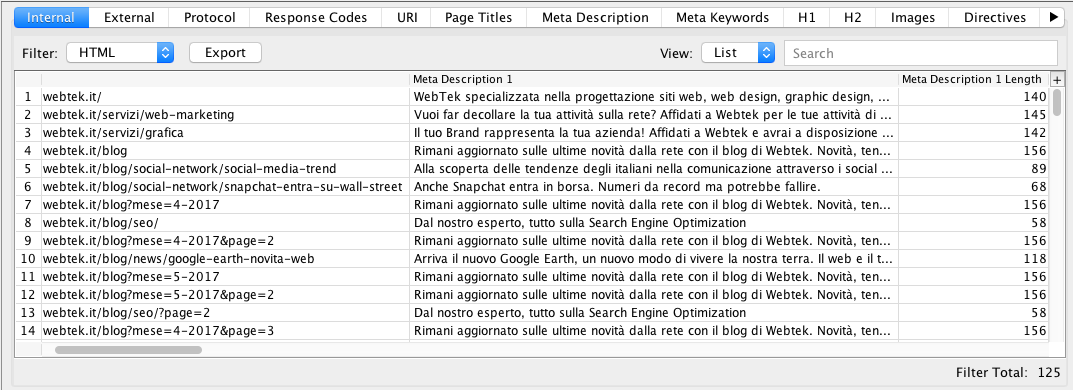 Tab Internal: le Meta Description seo